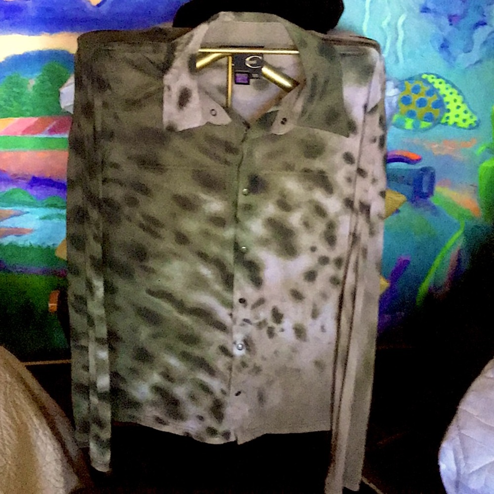 Just Cavalli mens sheer shirt size euro size 50 fits us Small or medium vintage